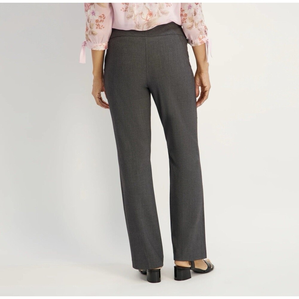 NWT Roz & Ali Secret Agent Tummy Control Gray Dress Pants Trousers Size 14 NEW